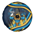 Titans Rugby Mascot Spare Tire Cover Fierce Athlete Graphic in Sports Style