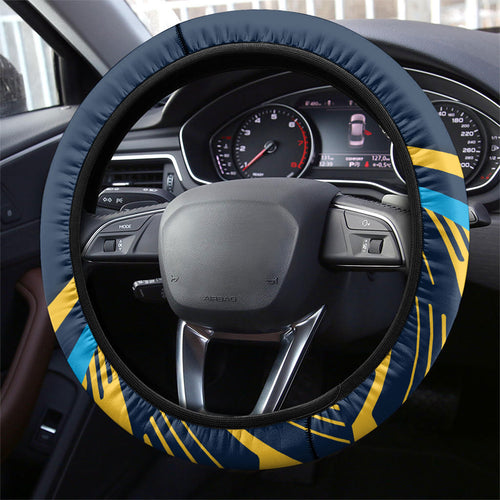 Titans Rugby Mascot Steering Wheel Cover Fierce Athlete Graphic in Sports Style