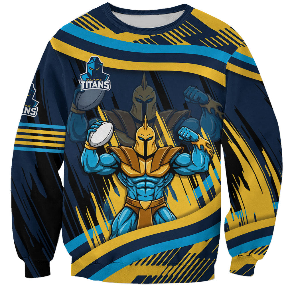Titans Rugby Mascot Sweatshirt Fierce Athlete Graphic in Sports Style