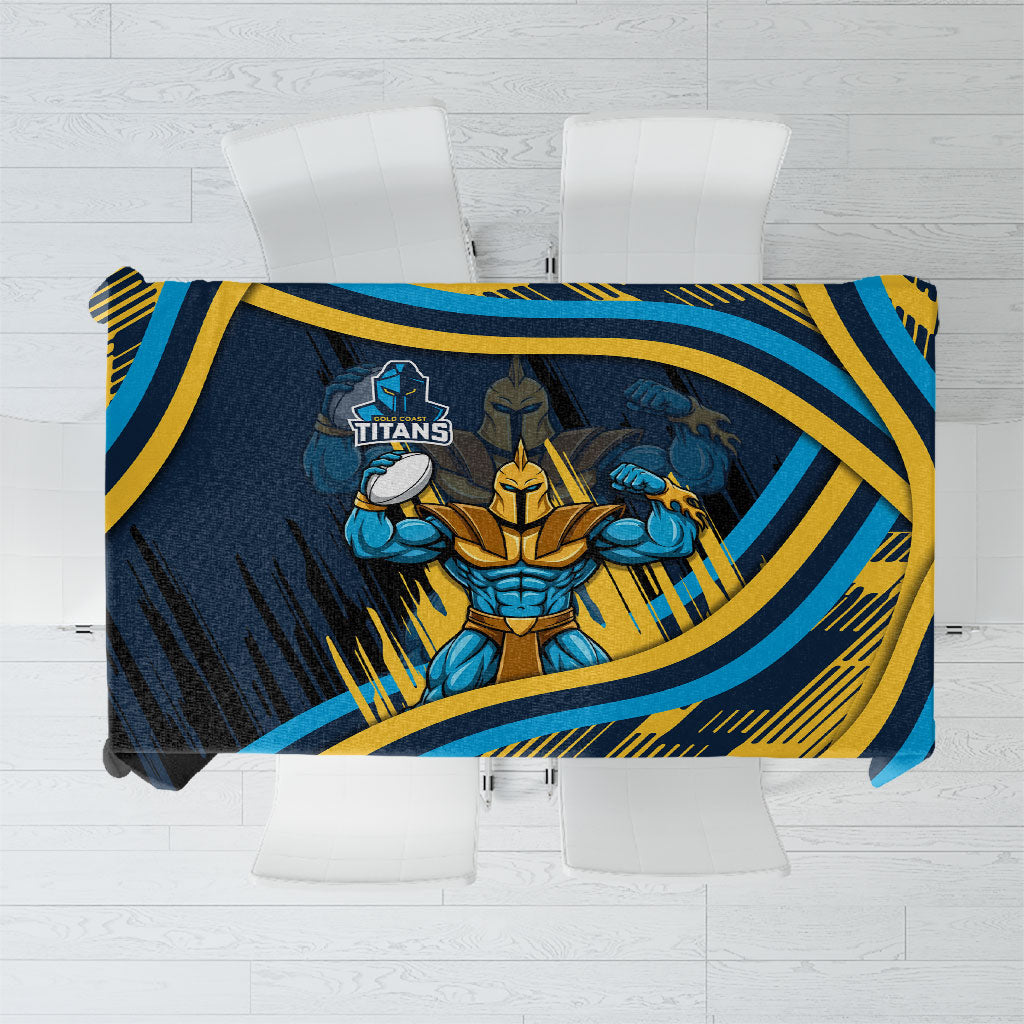 Titans Rugby Mascot Tablecloth Fierce Athlete Graphic in Sports Style