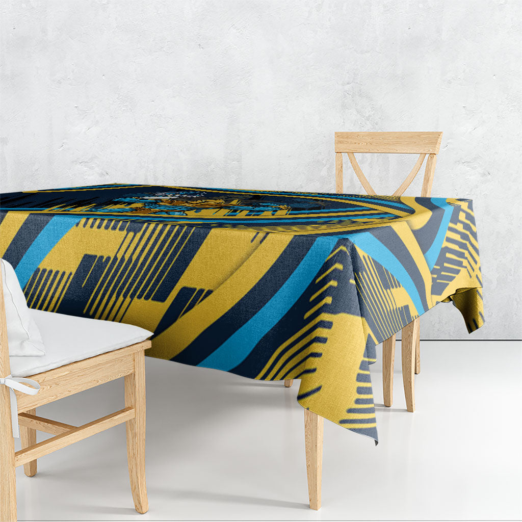 Titans Rugby Mascot Tablecloth Fierce Athlete Graphic in Sports Style
