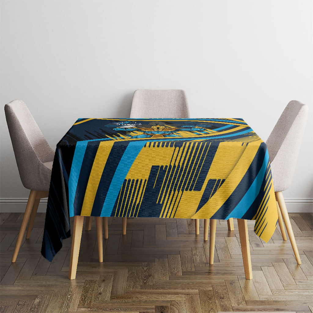 Titans Rugby Mascot Tablecloth Fierce Athlete Graphic in Sports Style