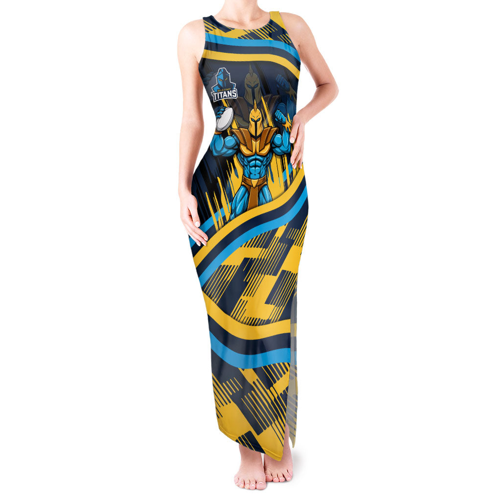 Titans Rugby Mascot Tank Maxi Dress Fierce Athlete Graphic in Sports Style