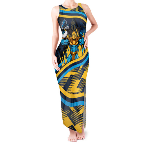 Titans Rugby Mascot Tank Maxi Dress Fierce Athlete Graphic in Sports Style
