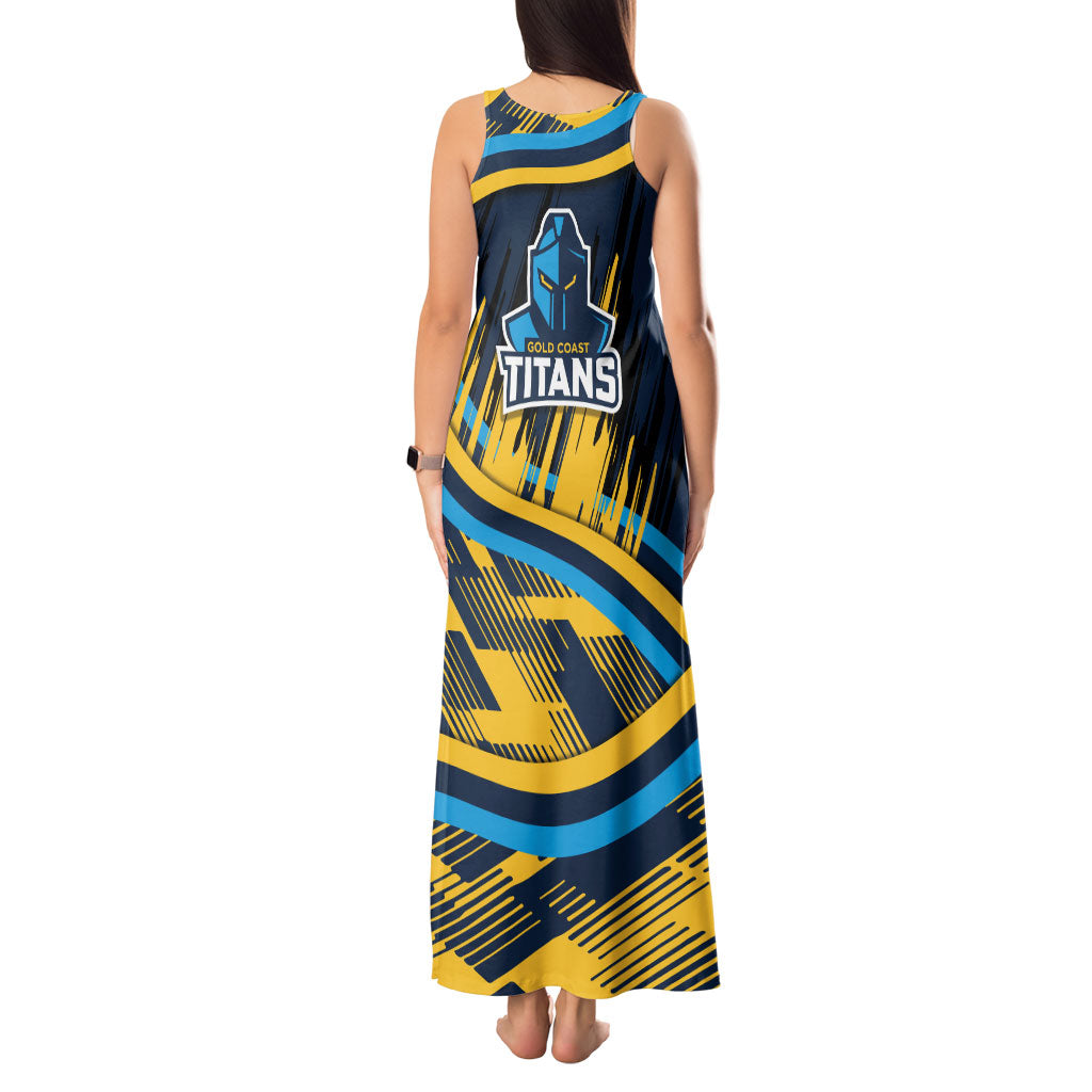 Titans Rugby Mascot Tank Maxi Dress Fierce Athlete Graphic in Sports Style