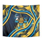 Titans Rugby Mascot Tapestry Fierce Athlete Graphic in Sports Style