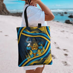 Titans Rugby Mascot Tote Bag Fierce Athlete Graphic in Sports Style