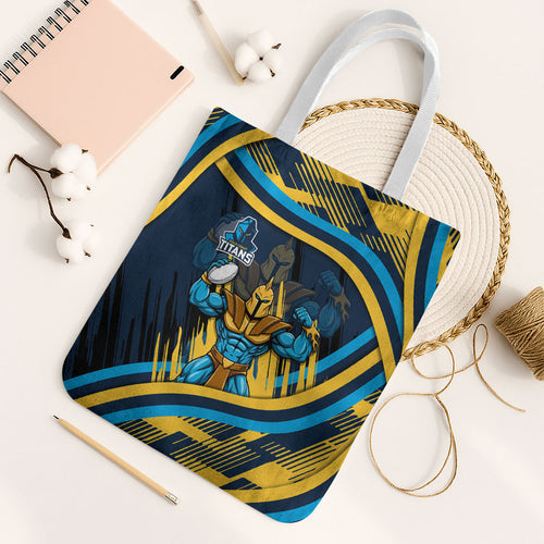 Titans Rugby Mascot Tote Bag Fierce Athlete Graphic in Sports Style