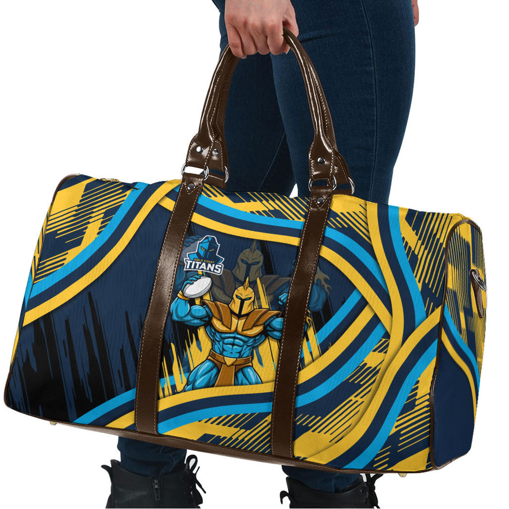 Titans Rugby Mascot Travel Bag Fierce Athlete Graphic in Sports Style