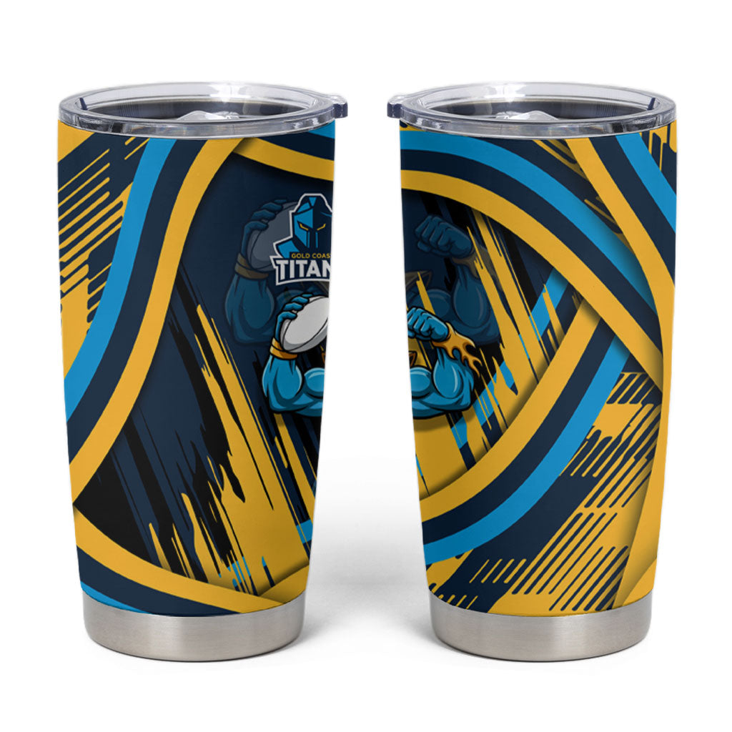 Titans Rugby Mascot Tumbler Cup Fierce Athlete Graphic in Sports Style