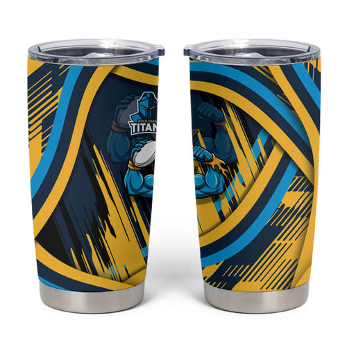 Titans Rugby Mascot Tumbler Cup Fierce Athlete Graphic in Sports Style
