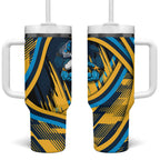 Titans Rugby Mascot Tumbler With Handle Fierce Athlete Graphic in Sports Style