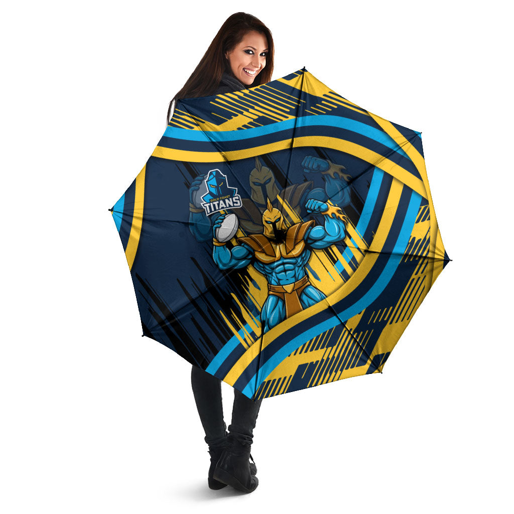 Titans Rugby Mascot Umbrella Fierce Athlete Graphic in Sports Style