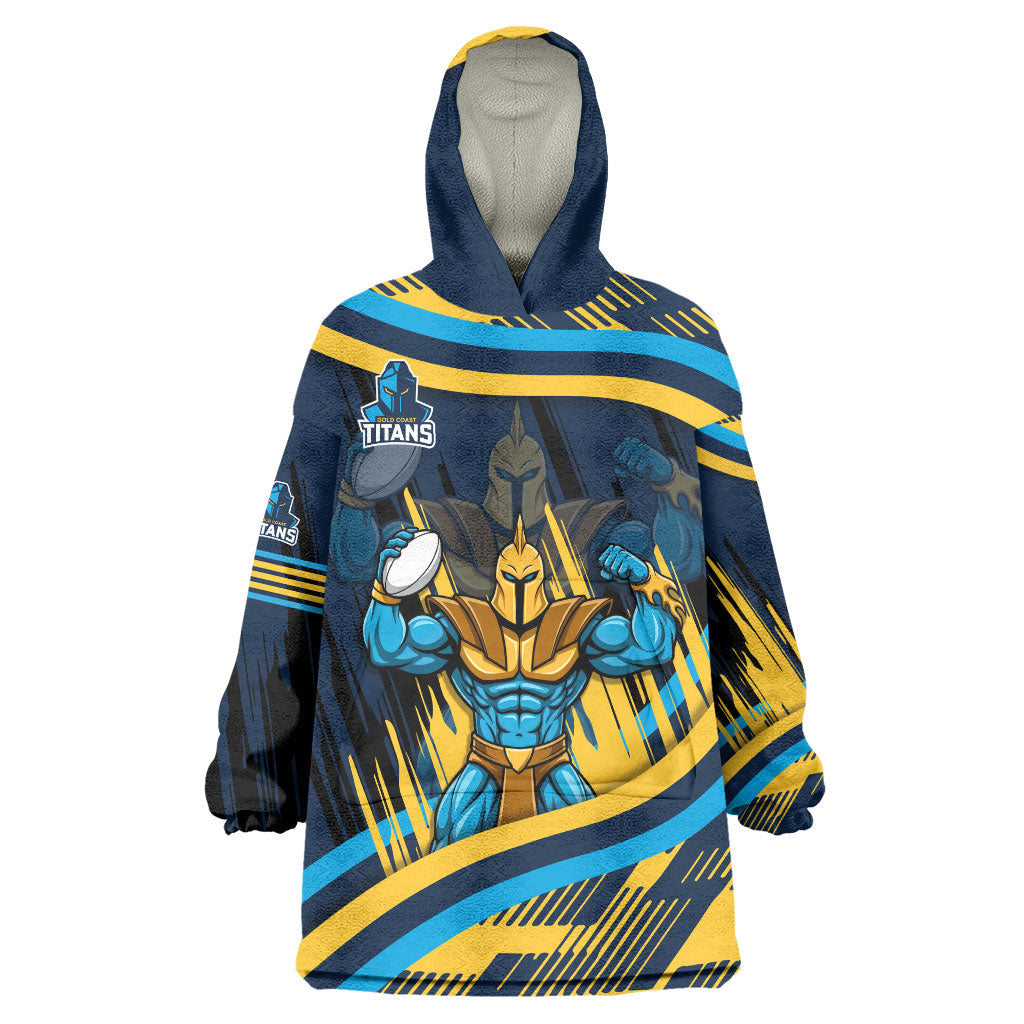 Titans Rugby Mascot Wearable Blanket Hoodie Fierce Athlete Graphic in Sports Style