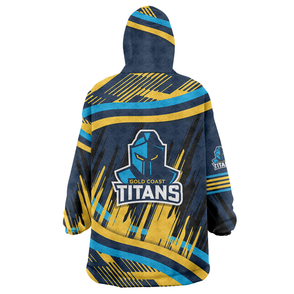 Titans Rugby Mascot Wearable Blanket Hoodie Fierce Athlete Graphic in Sports Style