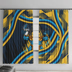 Titans Rugby Mascot Window Curtain Fierce Athlete Graphic in Sports Style