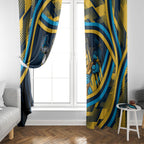 Titans Rugby Mascot Window Curtain Fierce Athlete Graphic in Sports Style
