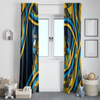 Titans Rugby Mascot Window Curtain Fierce Athlete Graphic in Sports Style