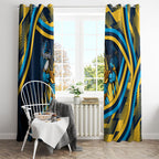 Titans Rugby Mascot Window Curtain Fierce Athlete Graphic in Sports Style