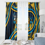 Titans Rugby Mascot Window Curtain Fierce Athlete Graphic in Sports Style