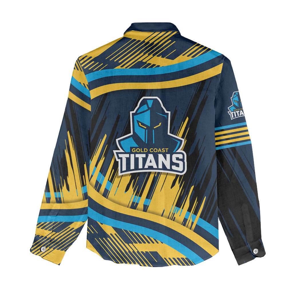 Titans Rugby Mascot Women Casual Shirt Fierce Athlete Graphic in Sports Style
