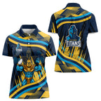 Titans Rugby Mascot Women Polo Shirt Fierce Athlete Graphic in Sports Style