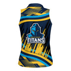 Titans Rugby Mascot Women Sleeveless Polo Shirt Fierce Athlete Graphic in Sports Style