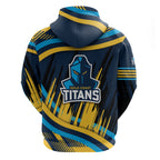 Titans Rugby Mascot Zip Hoodie Fierce Athlete Graphic in Sports Style
