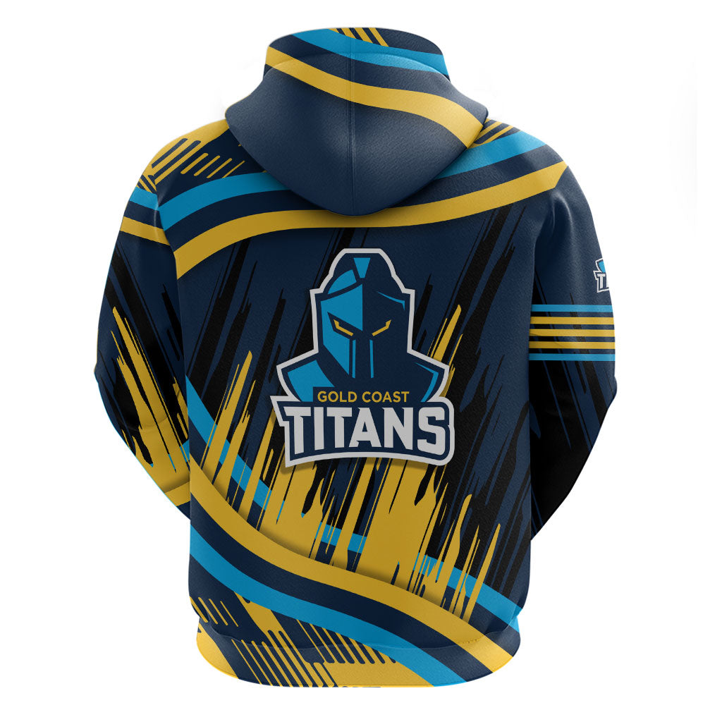 Titans Rugby Mascot Zip Hoodie Fierce Athlete Graphic in Sports Style