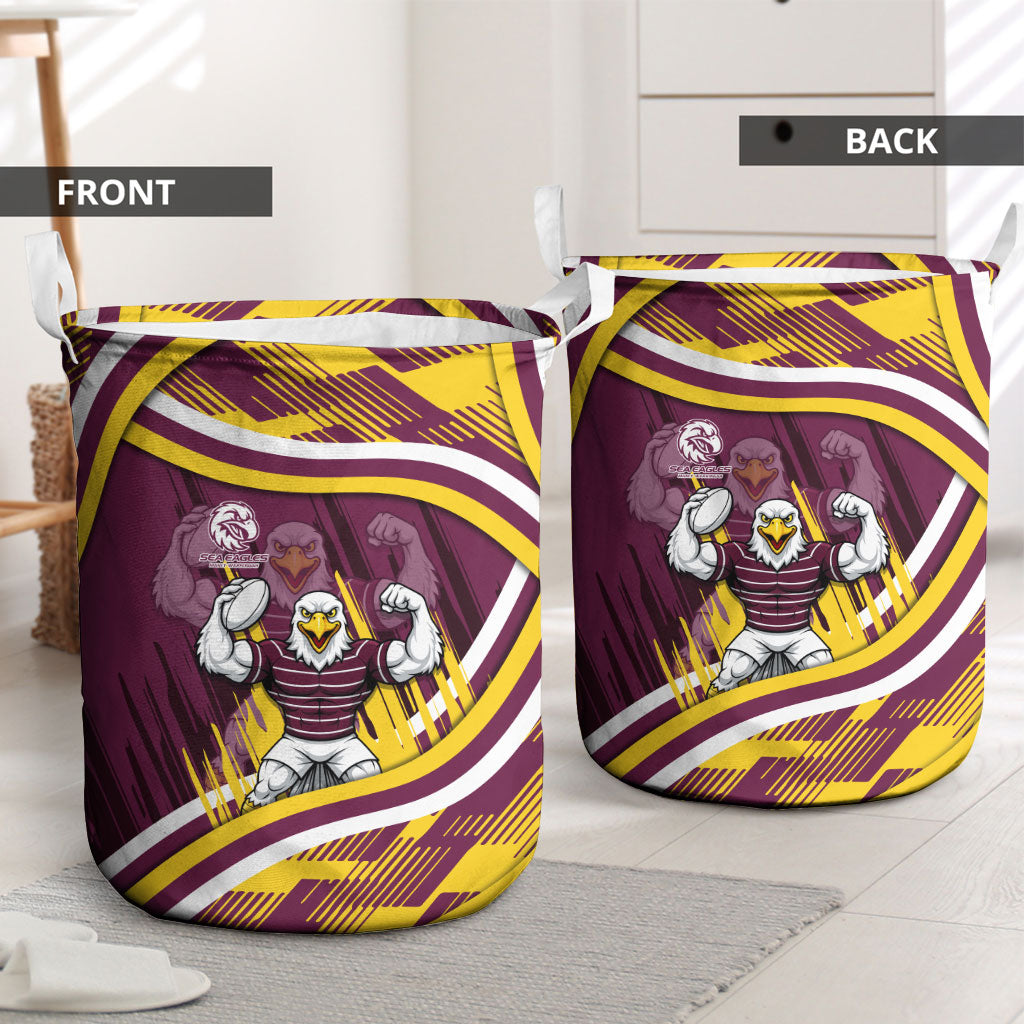 Sea Eagles Rugby Mascot Laundry Basket Fierce Athlete Graphic in Sports Style