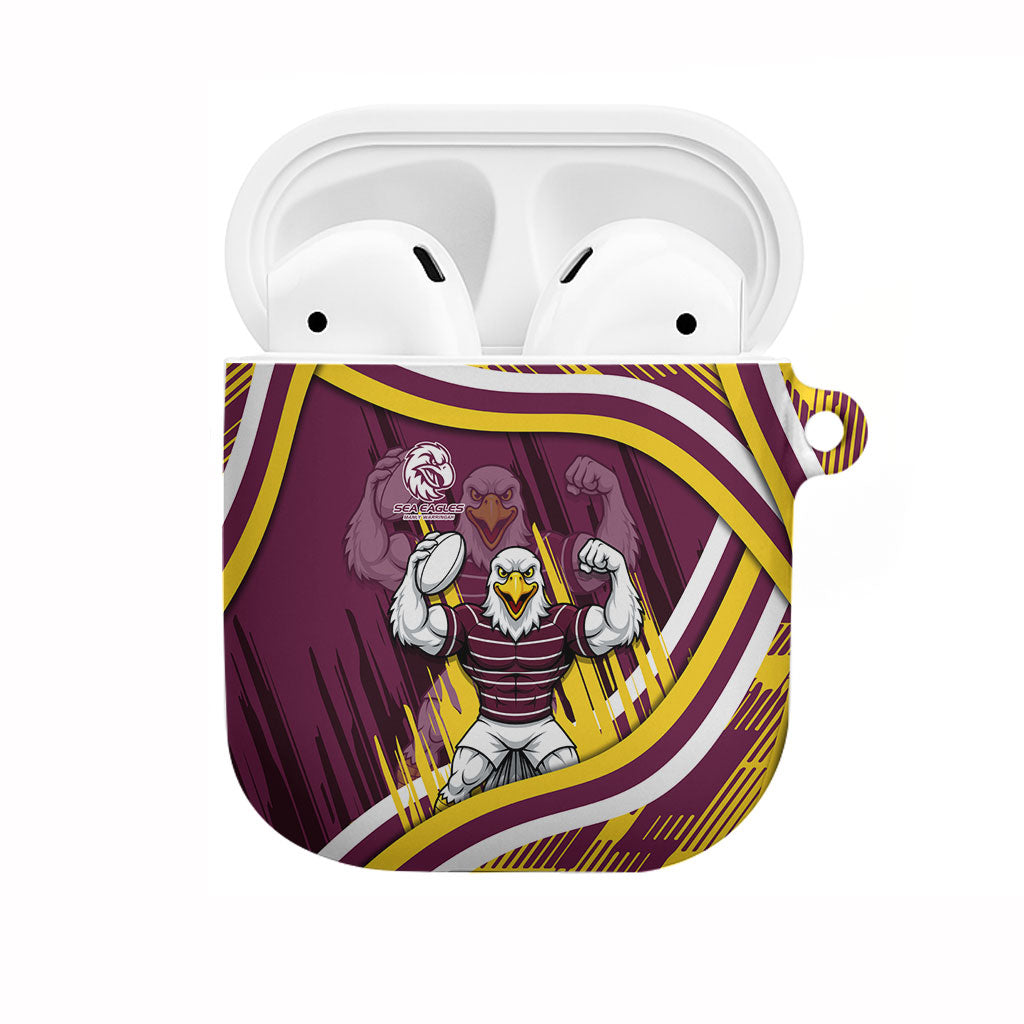 Sea Eagles Rugby Mascot AirPods Case Fierce Athlete Graphic in Sports Style
