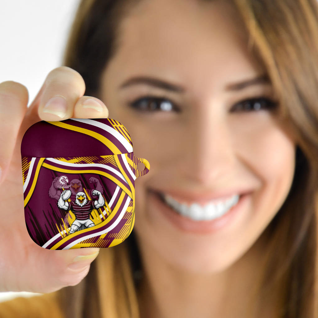 Sea Eagles Rugby Mascot AirPods Case Fierce Athlete Graphic in Sports Style