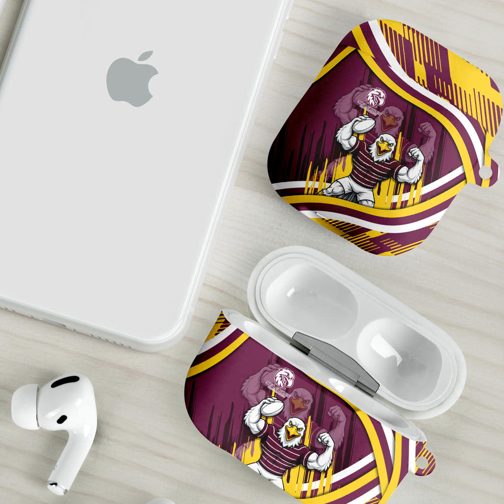 Sea Eagles Rugby Mascot AirPods Case Fierce Athlete Graphic in Sports Style