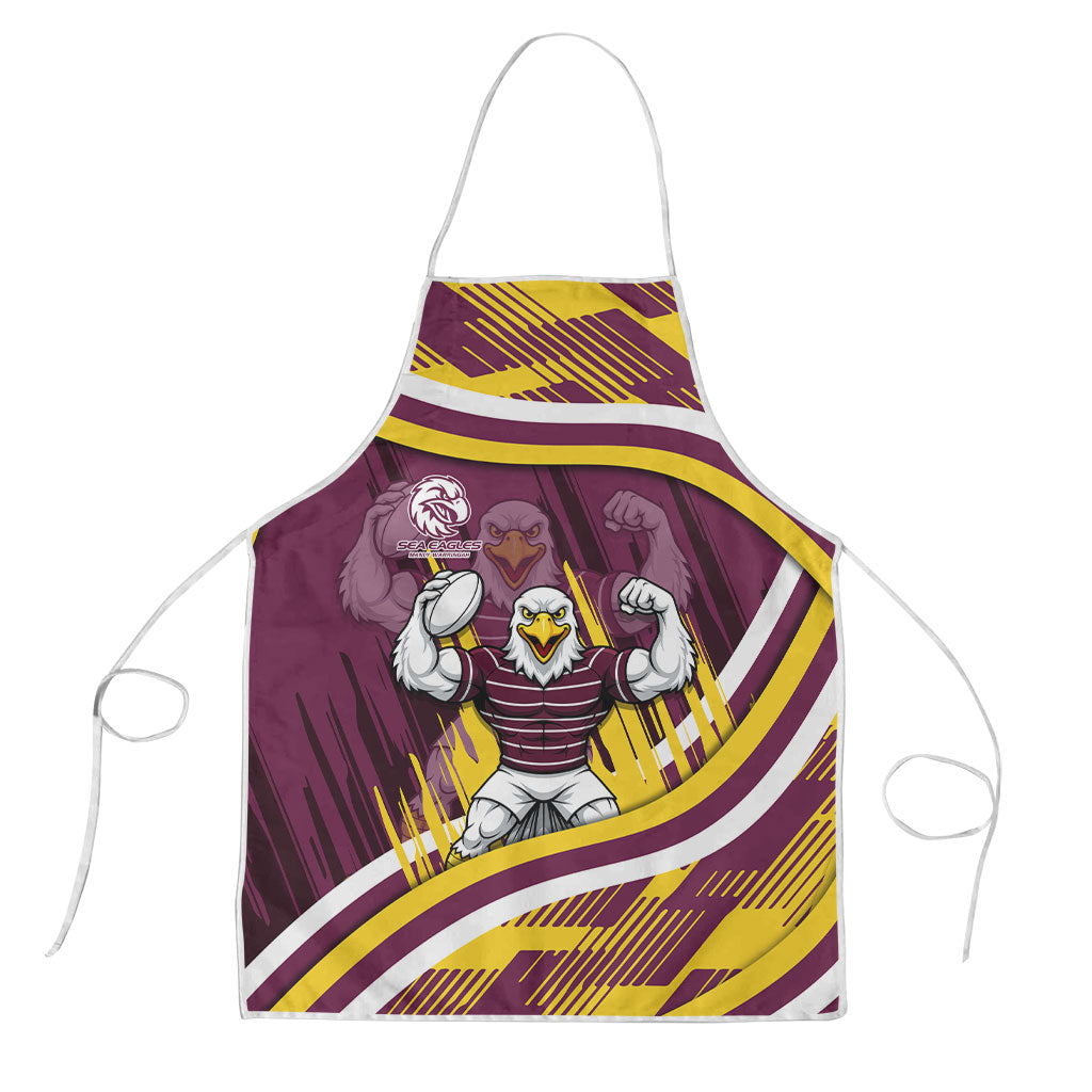 Sea Eagles Rugby Mascot Apron Fierce Athlete Graphic in Sports Style