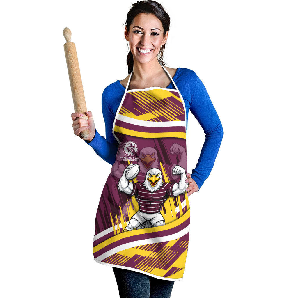 Sea Eagles Rugby Mascot Apron Fierce Athlete Graphic in Sports Style