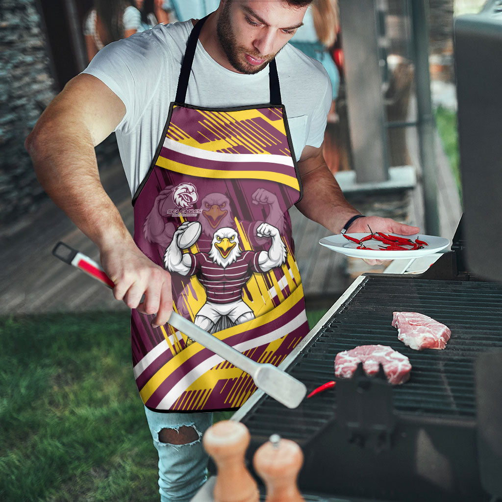 Sea Eagles Rugby Mascot Apron Fierce Athlete Graphic in Sports Style