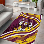 Sea Eagles Rugby Mascot Area Rug Fierce Athlete Graphic in Sports Style