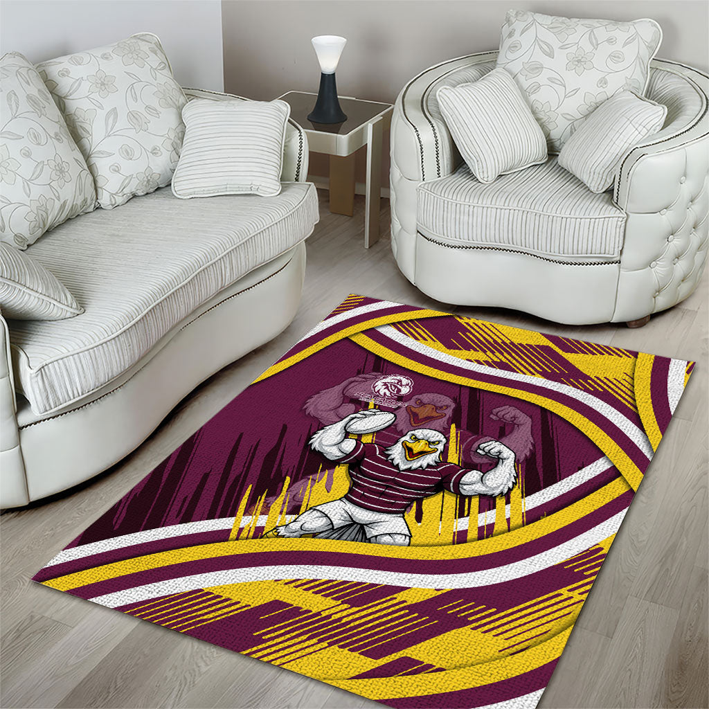 Sea Eagles Rugby Mascot Area Rug Fierce Athlete Graphic in Sports Style