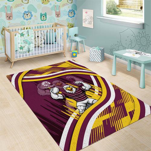Sea Eagles Rugby Mascot Area Rug Fierce Athlete Graphic in Sports Style