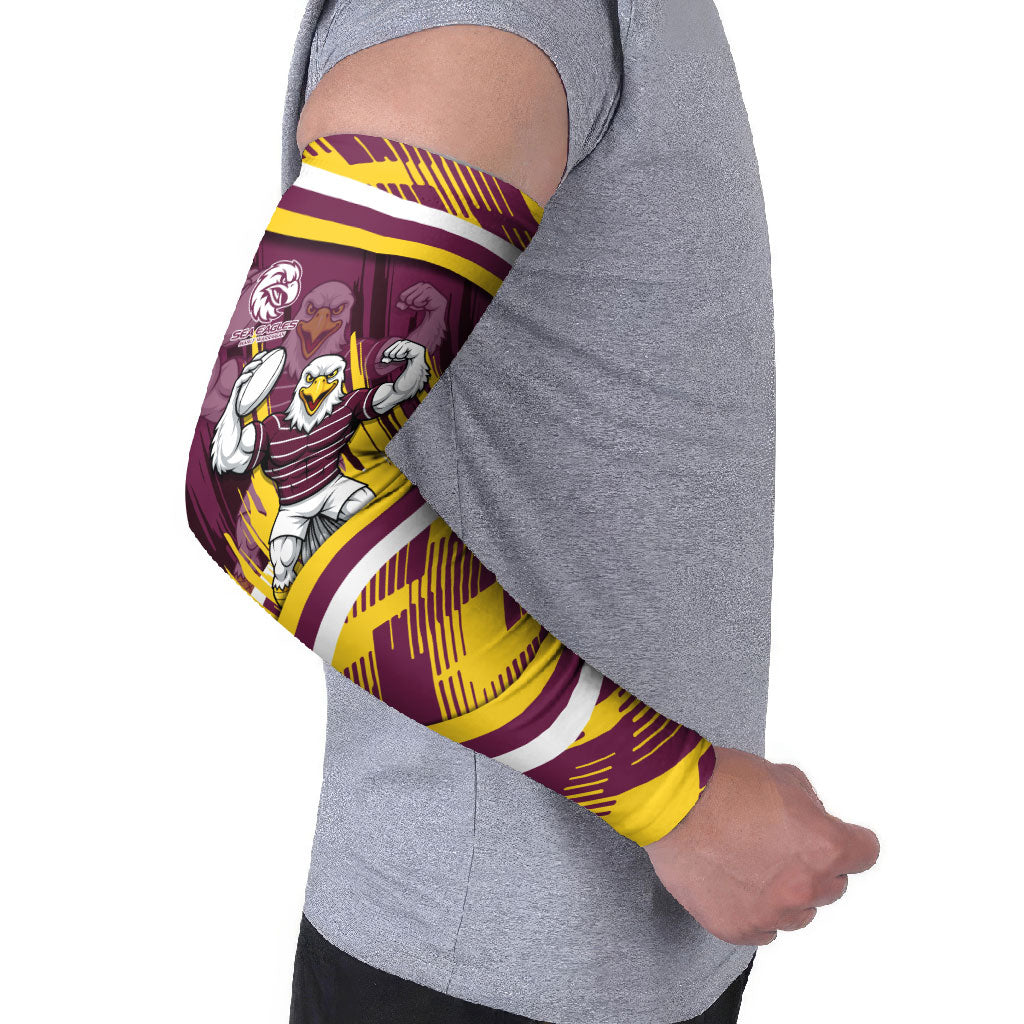 Sea Eagles Rugby Mascot Arm Sleeves Fierce Athlete Graphic in Sports Style