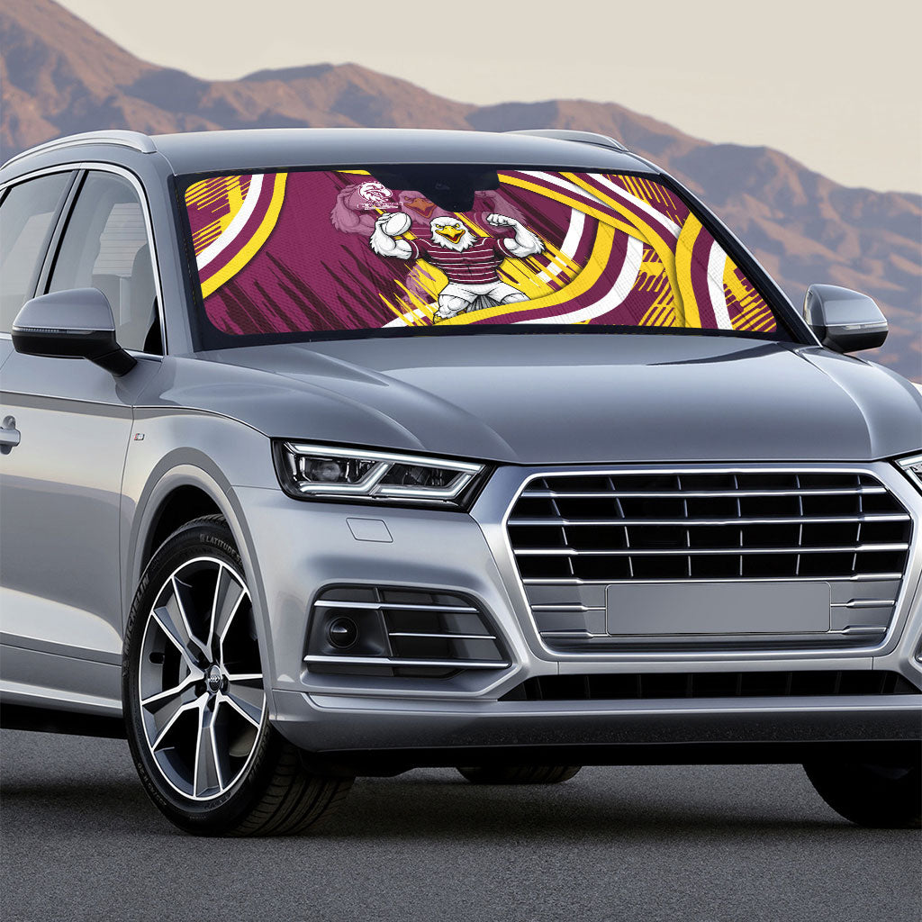 Sea Eagles Rugby Mascot Auto Sun Shade Fierce Athlete Graphic in Sports Style