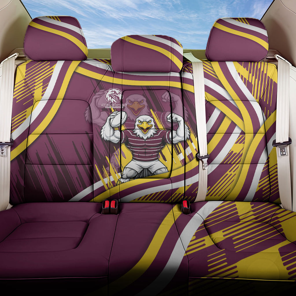 Sea Eagles Rugby Mascot Back Car Seat Cover Fierce Athlete Graphic in Sports Style
