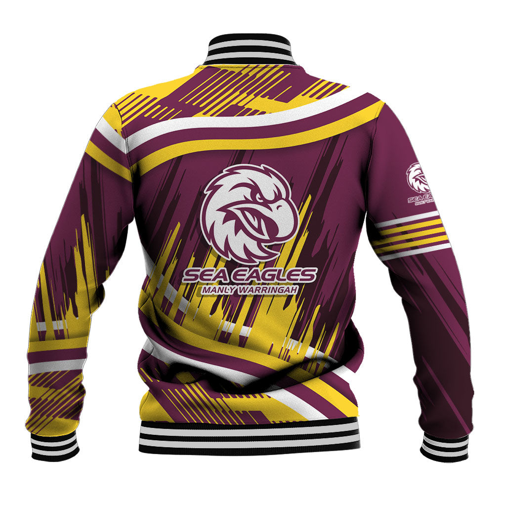 Sea Eagles Rugby Mascot Baseball Jacket Fierce Athlete Graphic in Sports Style