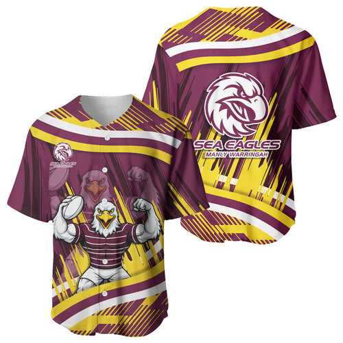 Sea Eagles Rugby Mascot Baseball Jersey Fierce Athlete Graphic in Sports Style