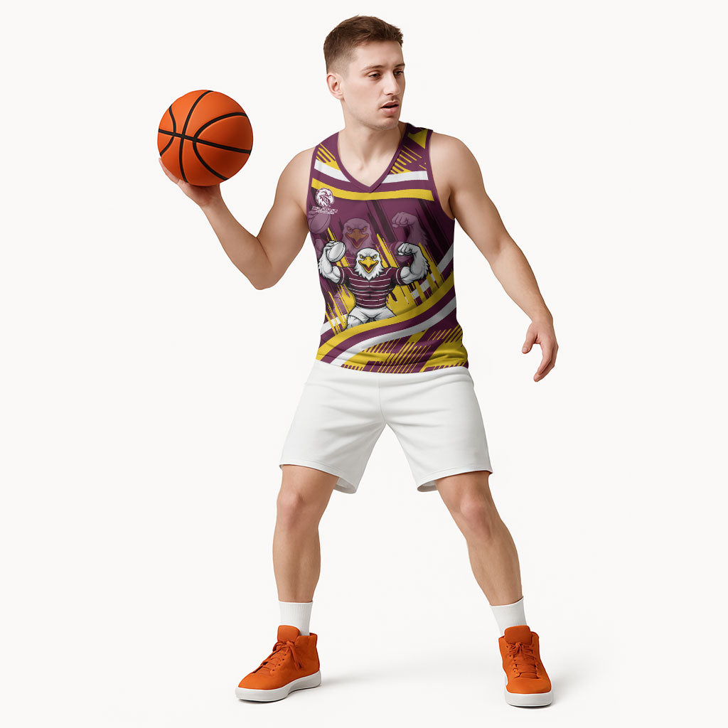 Sea Eagles Rugby Mascot Basketball Jersey Fierce Athlete Graphic in Sports Style