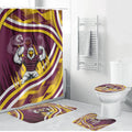 Sea Eagles Rugby Mascot Bathroom Set Fierce Athlete Graphic in Sports Style