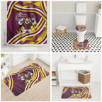 Sea Eagles Rugby Mascot Bathroom Set Fierce Athlete Graphic in Sports Style