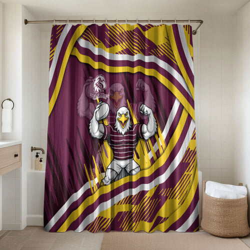 Sea Eagles Rugby Mascot Bathroom Set Fierce Athlete Graphic in Sports Style