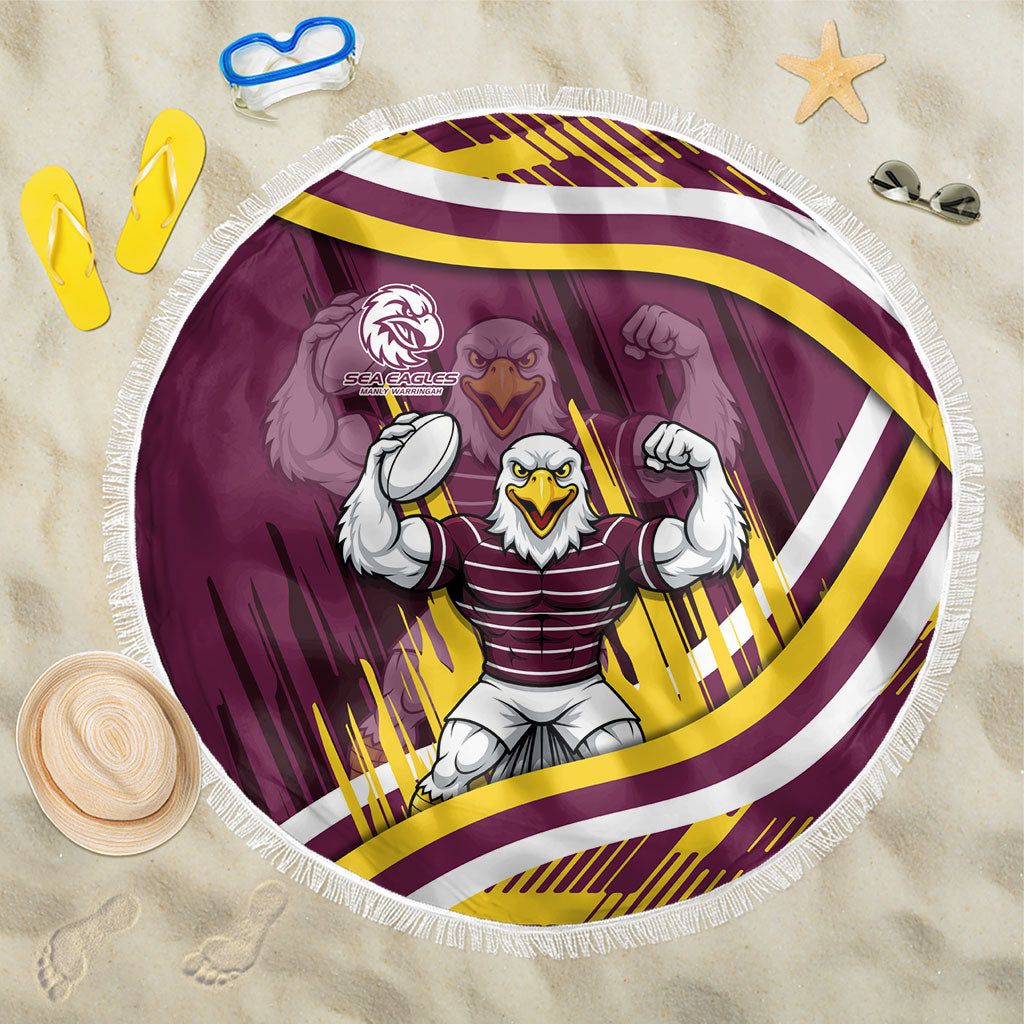 Sea Eagles Rugby Mascot Beach Blanket Fierce Athlete Graphic in Sports Style