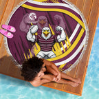Sea Eagles Rugby Mascot Beach Blanket Fierce Athlete Graphic in Sports Style
